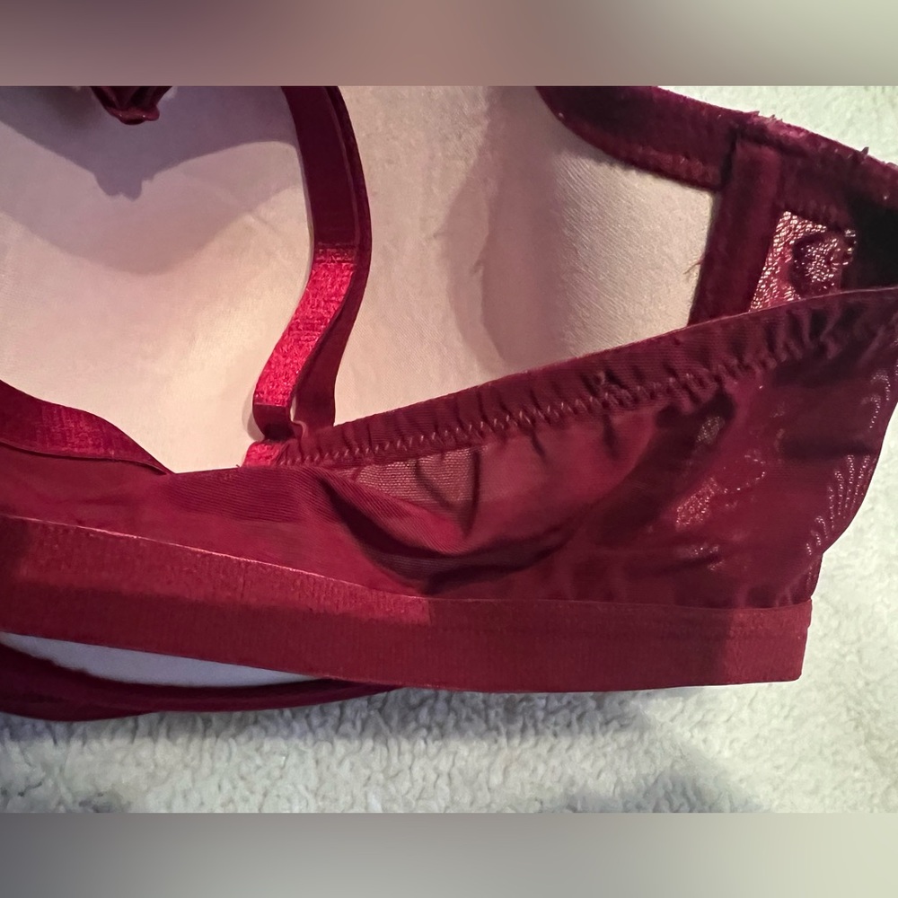 Adore Me Burgundy Lace Bra 38DD - Picture 4 of 6